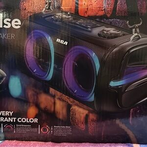 RCA Black and Blue Portable Bluetooth Speaker